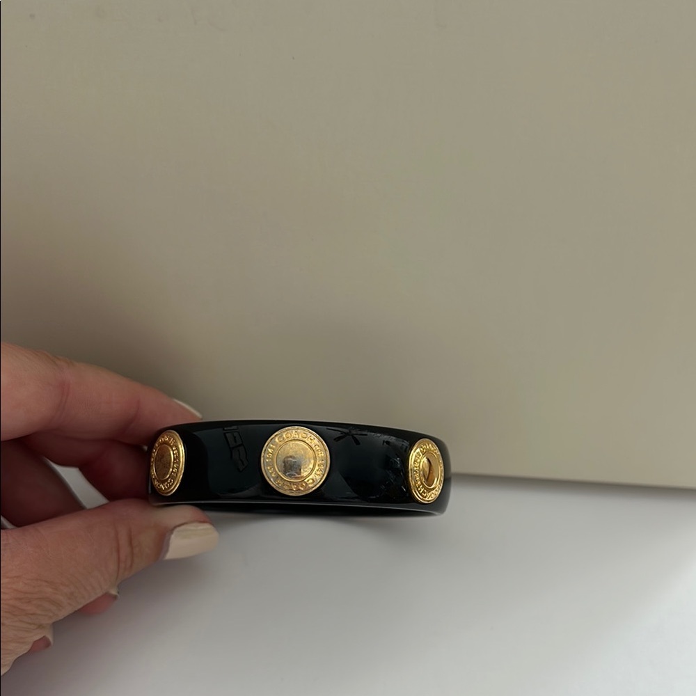 Coach Black and Gold Bangle Bracelet